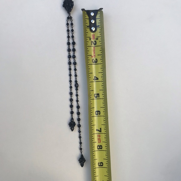 Black tassel choker. Liz Claiborne 15” length with 9” tassels - Picture 9 of 11